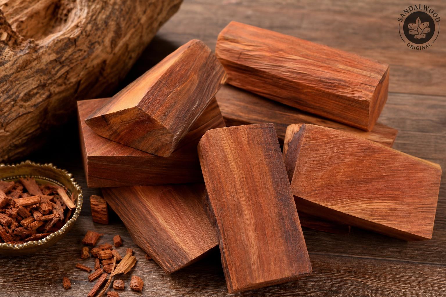 Sandalwood — Aromatic heartwood blocks