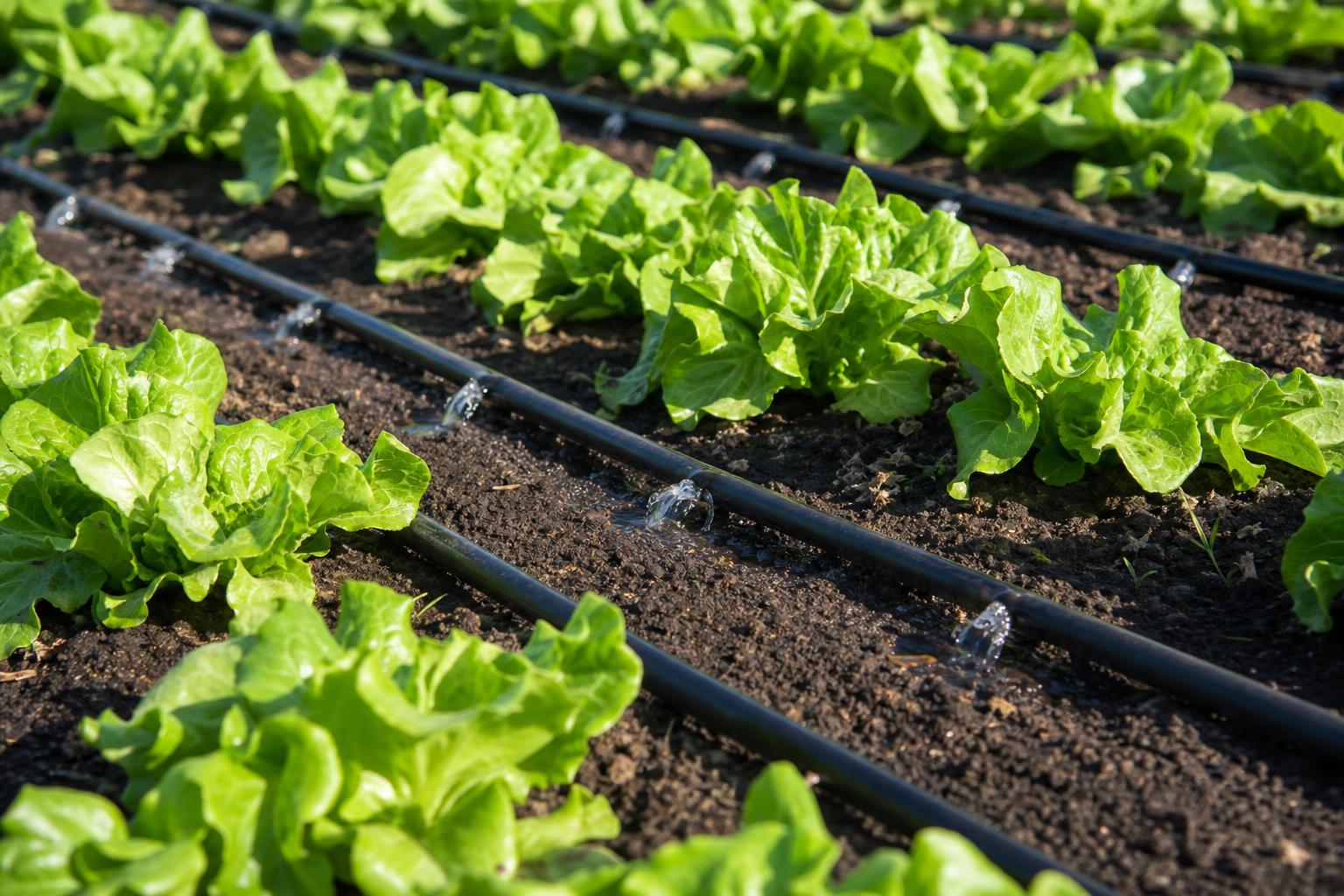 Vegetables — Drip irrigation on leafy beds